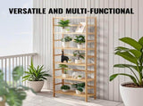 6-Tier Bookshelf, 63.39" Storage Rack with 130lb Capacity, 100% Wood, Versatile Bamboo Shelving 23045730