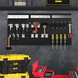 Black Wall-Mounted Pegboard Wall Organizer Kit 4 ft.Metal Toolboard 18086385