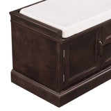 ZNTS TREXM Storage Bench with 2 Drawers and 2 Cabinets, Shoe Bench with Removable Cushion for Living WF288172AAP