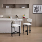 Bar Stools Set of 2, 26 inch Modern Upholstered Fabric Counter Height Barstools, Kitchen Island W3244P310202