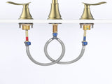 2-Handle 8 inch Widespread Bathroom Sink Faucet Brushed Gold Lavatory Faucet 3 Hole 360&deg Swivel 46793622