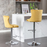 Furniture,Swivel Velvet Barstools Adjusatble Seat Height from 25-33 Inch, Modern Upholstered Chrome 66442886