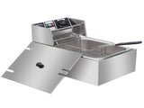 US Standard EH81 Deep Fryer, 110V, 1700W, 11.4QT/10.8L, Silver Stainless Steel, Single Tank, 92292067