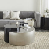 ZNTS Modern & Contemporary Style Coffee Table Made with Iron Sheet Frame in Black & Silver B009140739