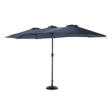 14.8 Ft Double Sided Outdoor Umbrella Rectangular Large with Crank W640140332