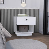 Paris 1 Drawer Nightstand , End Table, Side Table Open Lower Shelf -White B07092136