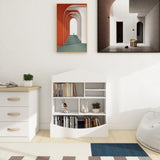 Multi-Functional 7 Shelf Bookcase, Storage Display, Rack, Organizer, White,14.37" D x 31.50" W W282104552