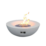 ZNTS 42 Inch Outdoor Concrete Propane gas Fire Pit bowl in Antique white color W2620P182362