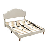 Queen Size Bed Frame Upholstered Platform Bed with Adjustable Headboard,Linen Fabric Padded,Modern W1716P280054