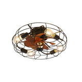 Industrial Style 20 Inch Ceiling Fan With Matte Black 6 Speed Wind E26 Remote Control Reversible DC W882P146308