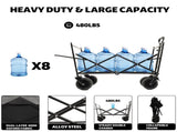 480Lbs Collapsible Wagon with Canopy,Wagon Stroller with 7" All-Terrain Wheels, Lightweight Foldable 01562892