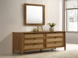 Vichy Wood and Rattan 6-Drawer Dresser with Mirror T2574P290544