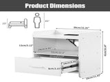 2PCS Nightstands Particleboard & Melamine-Faced Storage Cabinet with 2 USB Ports 35618343