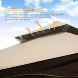 10'x13' Gazebo, Outdoor Gazebo with Mosquito Netting, Metal Frame Double Roof Soft Top Patio Gazebo W1859112528