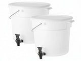 2 Pack 5 Gallon Plastic Beverage Dispenser with Spigot & Lid, Large Drink Dispenser for Iced Tea, 65206920