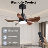 28 lnch Ceiling Fan with Lights Remote Control,Small Ceiling Fan Flush Mount, 5 Reversible Blades, W2352P204385