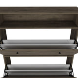 Calgary Shoe Rack, Superior Top, One Open Shelf, Two Extendable Shelves -Dark Brown B20091898