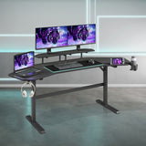 Techni Sport TS911D Gaming Desk with Shelves & Accessory Holder, Black B031P269895