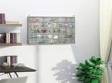Gray 5-Tier Wall Display Case 2 Glass Doors, Adjustable Shelves for Small Spaces 97441624