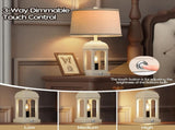 Table Lamp for Living Room, Farmhouse Set of 2 with USB AC and Nightlight, 26" Rustic Bedside W3355P323263