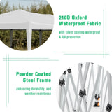 ZNTS 10'x20' Pop Up Canopy Tent with 6 Sidewalls, Ez Pop Up Outdoor Canopy for Parties, Waterproof W2505P151708