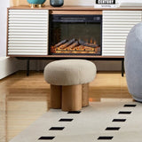 W8017-1 Mushroom stool, grieg plush cushion, wooden barrel PVC pipe, walnut finish W2085129982