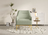 Modern Accent Chair Upholstered Armchair Single Sofa Chair with Curved Backrest and Gold Metal Legs N763P360684F