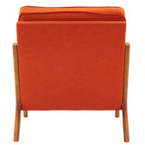 Oak Armrest Oak Upholstered Single Lounge Chair Indoor Lounge Chair Burnt Orange 61240828