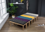 Habit Solid Wood Button Tufted Dining Bench, Grey T2574P164609