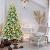 Artificial 7ft Blue green Tint Christmas Tree with 1845 PE/PVC Mixed Branch Tips, 500L warm white 67615630