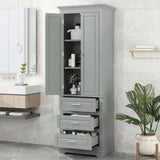 ZNTS Tall Storage Cabinet with Three Drawers for Bathroom/Office, Grey WF299282AAE