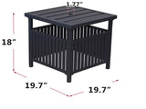 Patio Steel Bistro Dining with Umbrella Hole, Outdoor Leisure Coffee, Square Umbrella 16118664