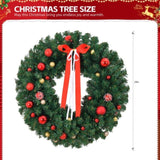 24in Pre-lit Battery Powered Christmas Wreath, Lighted Artificial Xmas Wreath with 50 Warm Lights 43039127