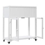 TOPMAX Patio 35.4''x17.7''x37.4'' Mini Wood Cold Frame, Compact 2 Doors Garden Greenhouse with N717P229026K