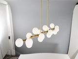 Pendant Lamp with Opal Glass Shade, 16-Lights Modern Farmhouse Ceiling Pendant Hanging Light Fixture W5008P466519