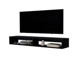 Black 2-Shelf Central Floating Media Rack B062P230643