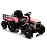 ZNTS Ride on Tractor with Trailer,24V Battery Powered Electric Tractor Toy, 200w*2motor W1396P144516