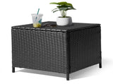 Outdoor PE Wicker Side Table with Storage, Patio Rattan End Table 77765247