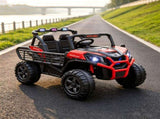 Red 2 Seater 24V Kids Electric Car, Remote Control 3 Speed LED Lights Music Horn Spring Suspension 71191897