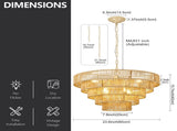 68.07" Tiered Chandelier, 5-Tier Off White Metal & Glass Pendant Light, 8xB12 Socket Max 40W, Bulbs W6558P574497