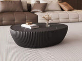 Black Sintered stone Top goose eggs Shape Leather Coffee modern Sofa Table for Living Room furniture W3081P338226