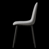 Dining Chairs Set of 4 modern kitchen dining chairs, linen padded seats, and sturdy black metal leg W1727P237778
