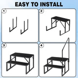 ZNTS Swimming Pool Ladder Above Ground, RV Steps with Handrail, Heavy Duty Pool Step Hot Tub Steps, 660 59159592