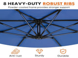 10FT Patio Umbrellas, 8 Ribs, UV Protection for Pool Garden Backyard Market, Blue 56067739