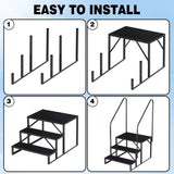 ZNTS 3 Step Ladder with Handrail, Swimming Pool Ladder Above Ground, 660 lb Load Capacity RV Steps with 31746287