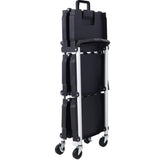 ZNTS 3 Layers Folding Collapsible Service Cart Pack-N-Roll Folding Collapsible Service Cart, Black, 50 W46578737