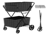 Shopping Cart,2 Layers Grocery Cart on Wheels,Foldable Utility Shopping Carts with Double Basket and 89283067