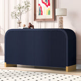 U_STYLE 4-door Curved Corner Design Wavy Door Panel Cabinet with Adjustable Shelves, Suitable for WF530090AAV