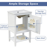 ZNTS 20" Bathroom Vanity with Sink, Bathroom Cabinet with Soft Closing Door, Storage Rack and Open Shelf, WF308492AAK