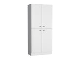Kitchen Pantry 71" H, 4 Doors, 5 Adjustable Shelves, Laundry, White B097P221377